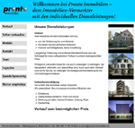 Pronto Immobilien,  Website für Immobilienhandel